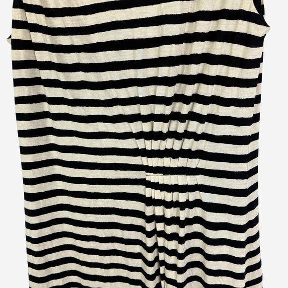 Ann Taylor LOFT Striped Sleeveless Dress Size M Pleated Waist Knee Length NEW - Picture 3 of 10